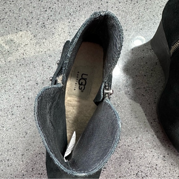 UGG wedge ankle boots. Black, suede. Size 6.5. - Picture 6 of 7